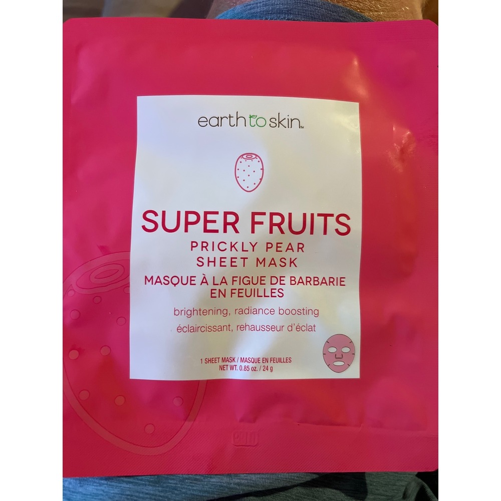 5 Earth to Skin Super Fruits Prickly Pear Sheet Mask  Radiance Boosting